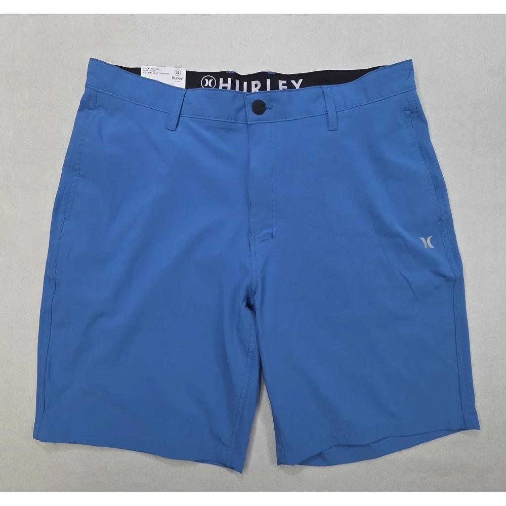 NEW Hurley All Day Hybrid Shorts Mens 36 Blue Quick Dray Reflective Stretch $50